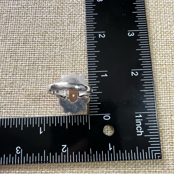 New Natural Agate Crystal Stone Silver Overlay Ring Size 10.5 - Picture 4 of 7